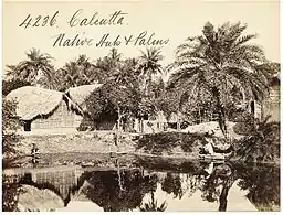 Habitat des paysans du Bengale, XIXe&nbsp;siècle. Carte postale : Francis Frith Co., v. 1860s. Papier albuminé / négatif verre - collodion humide