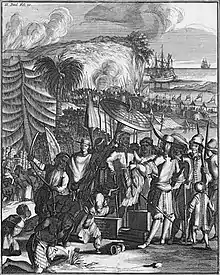 Achat d'esclaves aux Arakanais par des Hollandais de la VOC à Baliapal (aujourd'hui dans l'état d'Odisha) ; Inde, 1663.
