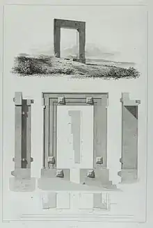Portara sur Naxos en 1829 (Abel Blouet, Expédition de Morée).