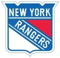 Logo en forme d'écu avec les mots New York inscrit en haut et Rangers en travers