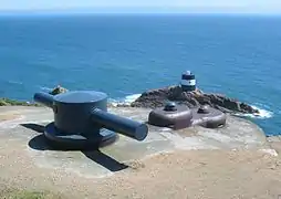 Cloches et télémètre de coïncidence (en) blindé de la batterie Lothringen du mur de l'Atlantique.