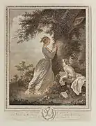 Le Chiffre d'Amour d’après Fragonard (v.&nbsp;1770).