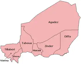 Localisation de Région du Niger