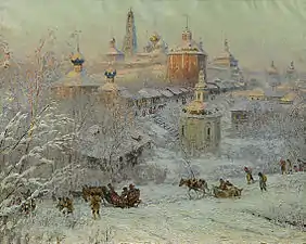 Au monastère de la Laure de la Trinité-Saint-Serge. 1917.Musée régional des beaux-arts de Rostov.