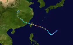 Trajectoire et l'intensité de la tempête, selon l'échelle de Saffir-Simpson