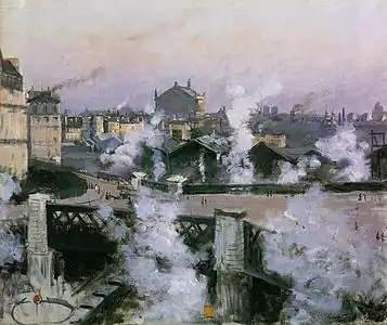 Norbert Gœneutte, Le Pont de l'Europe et la Gare Saint-Lazare en travaux (1888).