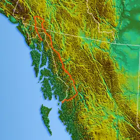 Carte des chaînons Boundary.