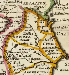 Ancienne carte de la Transcaucasie séfévide du XVIIe&nbsp;siècle