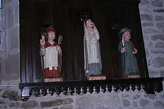 Saint Lubin, Saint Livertin et Saint Hubert (XVIIe siècle), Trédaniel, chapelle Notre-Dame-de-Haut.