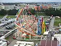 Vue de l'attraction depuis une grande roue.