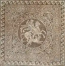Mosaïque représentant Bellérophon, Olynthe, fin du Ve siècle av. J.-C.