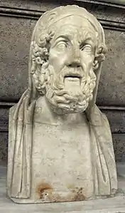Homère, d'origine hellénistique du IIe&nbsp;siècle&nbsp;av. J.-C. (collection Albani).