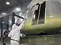 La maquette d'Orion reçoit sa première couche de peinture