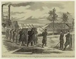 Débarquement des troupes au fort Macomb pendant la guerre de Sécession (1863)