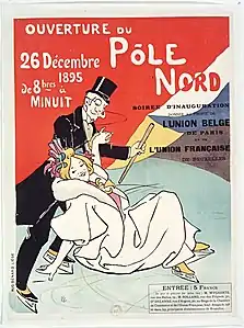 Ouverture du Pôle Nord, 1895 (Lithographie en couleurs ; Inv. Renardy nº B-43 ; 80&nbsp;×&nbsp;65&nbsp;cm), Paris, Bibliothèque nationale de France