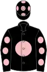 Black, pink disc, spots on sleeves and cap