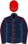 Gros-bleu coutures et toque rouges