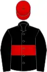 Black, red hoop and cap