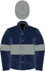 Dark Blue, Grey hoop, armlets and cap