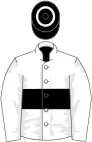 White, black hoop, black cap, white hoop