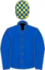Royal blue, yellow and blue check cap