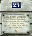 Plaque au no&nbsp;25.
