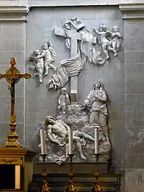 Eustache Nourrisson et Robert Le Lorrain, Le Christ descendu de la Croix (1705).