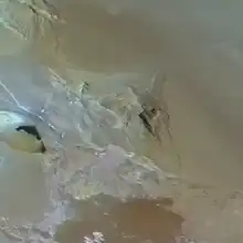 Vue aérienne de la chaîne de montagnes. On a du mal à observer leur taille par rapport à la surface environnante.