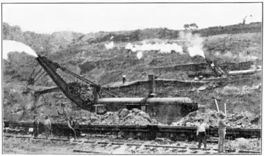 Canal de Panama. steam-shovels américaine. Lidgerwood Manufacturing & Co. (en) -1909.
