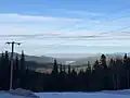 Le mont Packsaddle et Spirit Lake, vus depuis le mont Spokane.