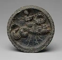 Néréide sur un monstre marin. Chloritoschiste gris, 12,1&nbsp;cm. Art Institute of Chicago