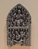 Panneau d'un autel portatif. Ve – VIe siècle. Schiste phylliteux H. 15.2 cm. Met, New York.