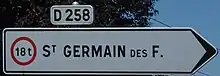 Panneau directionnel avec un symbole d’interdiction