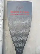 Panneau Histoire de Paris.