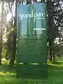 Panneau de bienvenue du parc de Miribel-Jonage, sur le territoire de Miribel.