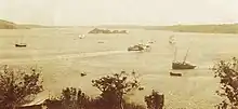 La ria de la Rance depuis la maison de l'académicien Louis Duchesne, au début du XXe&nbsp;siècle, avant la construction du barrage.