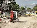 Travaux de la plateforme durant l'été 2011, avenue Corentin-Cariou