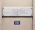 Plaque en l’honneur de Philippe Lebon apposée sur la façade du 12, rue Saint-Louis-en-l’Île (île Saint-Louis, 4e&nbsp;arrondissement de Paris).
