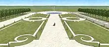 Proposition de restitution informatique du parterre du château de Magny-en-Bessin au XVIIIe&nbsp;siècle