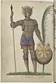Saint Maurice, miniature extraite de la Passion de saint Maurice et de ses compagnons, collection de Jacopo Antonio Marcello.