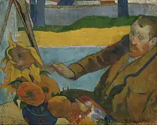 Van Gogh peignant des tournesols par Paul Gauguin.