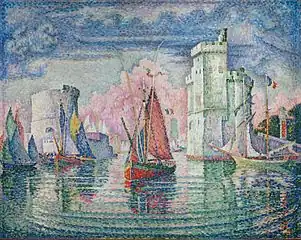Entrée du port de la Rochelle, par Paul Signac, 1921.