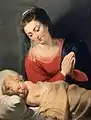 Rubens, Marie en adoration devant l'Enfant Jésus endormi, h/t, vers 1616.