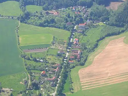 Petrovice : vue aérienne.