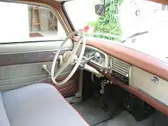 Vue intérieure du tableau de bord