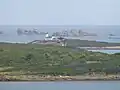Phare de l'Île Wrach, vu depuis Aber-Wrach, commune de Landéda.