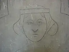 Pierre tombale de Dame Hebeline (XIIIe).