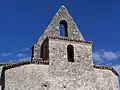 Le clocher-mur de l'église (août 2014).