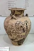 Jarre piriforme. Style palatial, Mycène, XVe&nbsp;siècle. Musée archéologique de Mycènes