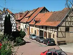 Débouché de la rue Commune.